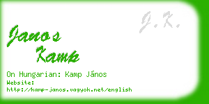 janos kamp business card